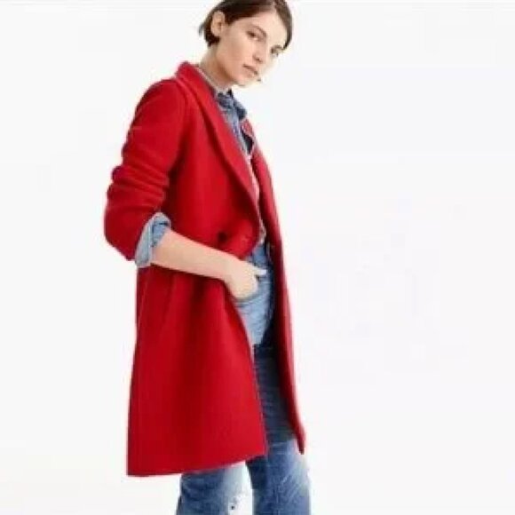 J Crew Daphne Wool Coat in Red Size 2 - Picture 5 of 6